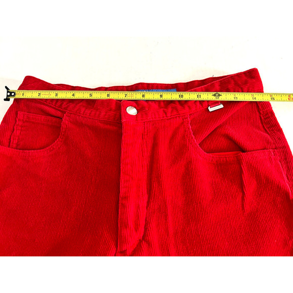 Escada | Sport Women's Red Straight Leg Corduroy Pants Size 40 - Picture 6 of 11